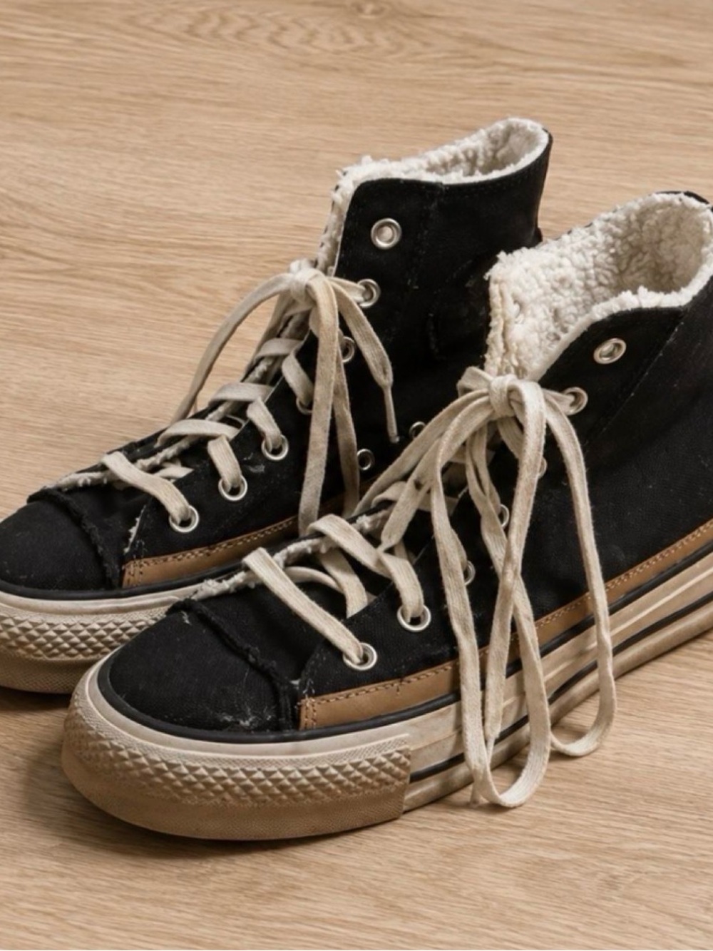Converse Sherpa-Lined Platform High Tops